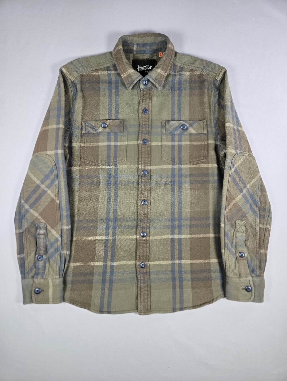 Howler Brothers Rodanthe Blanket Flannel Shirt Small Thistle Green Plaid EUC
